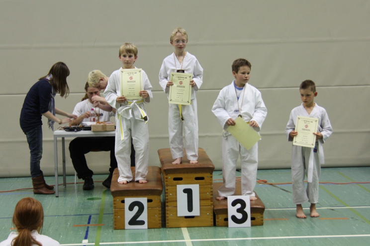 Siegerehrung: v.l.n.r. Simon, Bernd, Christian, Enrico