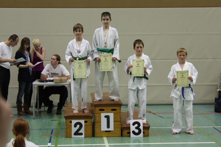 Siegerehrung: v.l.n.r. Manuel, Christopher, Joshua, Luca