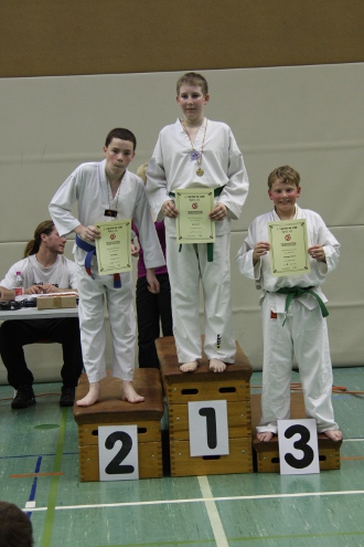 Siegerehrung: v.l.n.r. David, Lukas, Rouven