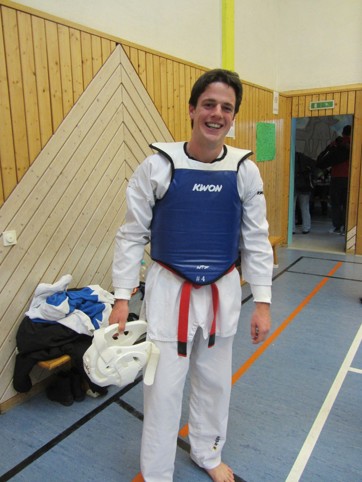 Oliver mit Schutzausrüstung Oliver mit Schutzausrüstung